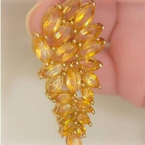 12.44ctw Marquise Brazilian Citrine 18k over Silver Earrings